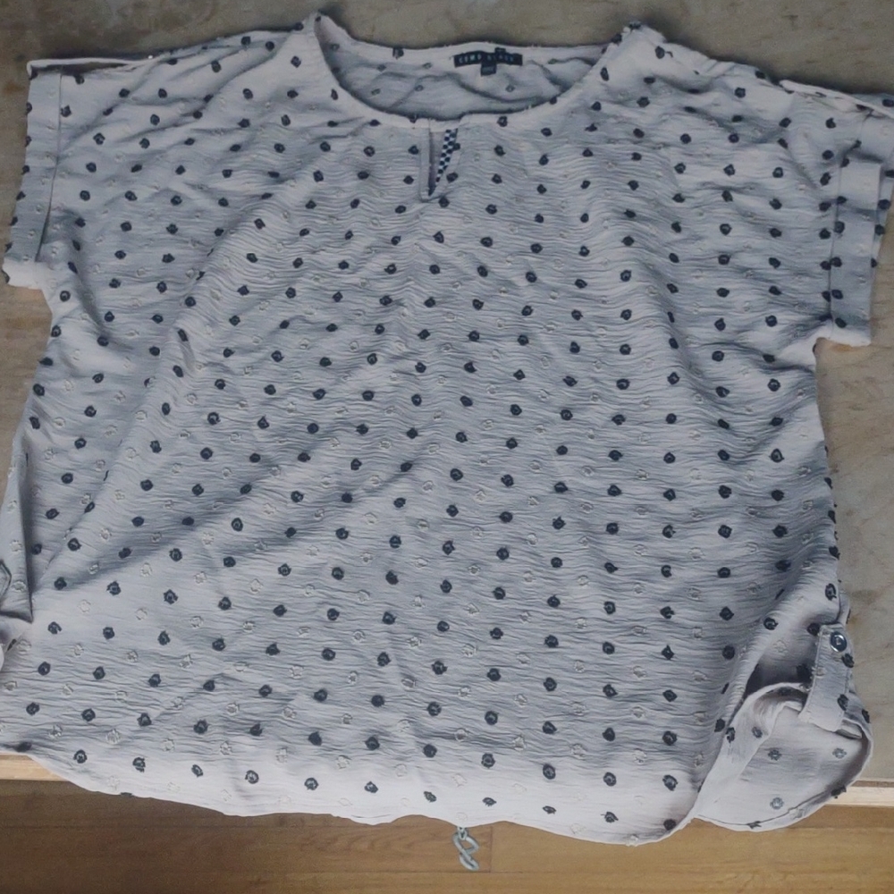Elegant White Polka Dot Blouse